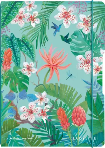 Bllok shënimesh herlitz Ladylike Jungle, A4, 80 fletë, jeshile me shumëngjyrëshe