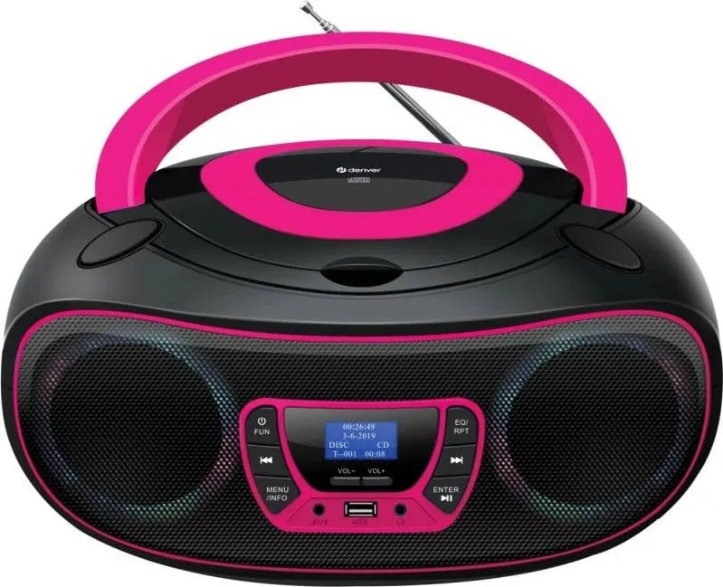Boombox Denver DAB+ me Bluetooth, rozë - 1