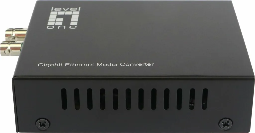 Konvertues media LevelOne RJ45 në ST, Fibër Single-Mode, 20km - 3