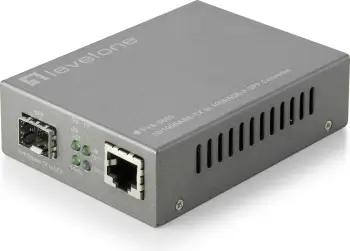 Konvertues media LevelOne RJ45 në SFP, Ethernet i Menaxhuar, 100 Mbit/s, Gri
