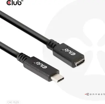 Kabllo USB-C Club3D CAC-1529, 2m, 5Gbps, zgjatues, e zezë