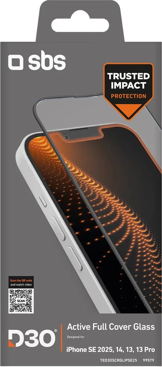 Xham mbrojtës SBS Tempered Glass D3O për iPhone 16e, me kornizë - 2