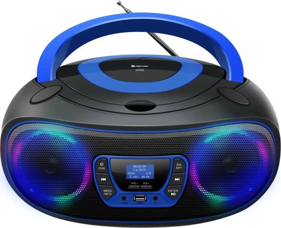Boombox Denver DAB+ Bluetooth, radio FM, USB, blue - 1