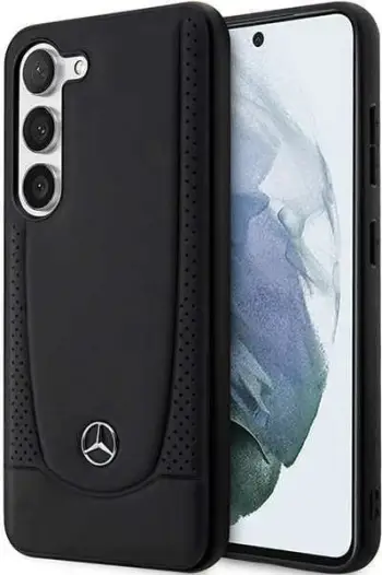 Mbështjellës Mercedes Urban Line për Samsung Galaxy S23 FE, lëkurë, i zi