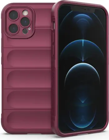 Mbështjellës Hurtel Magic Shield Case për iPhone 12 Pro, fleksibil, i blinduar, i kuq