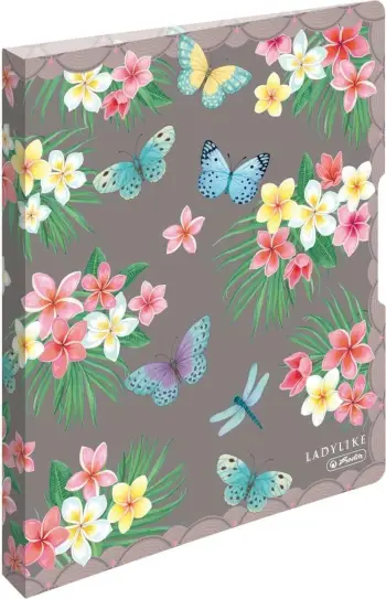 Dosje unazore Herlitz Ladylike Butterflies, A4, PP, shumëngjyrëshe