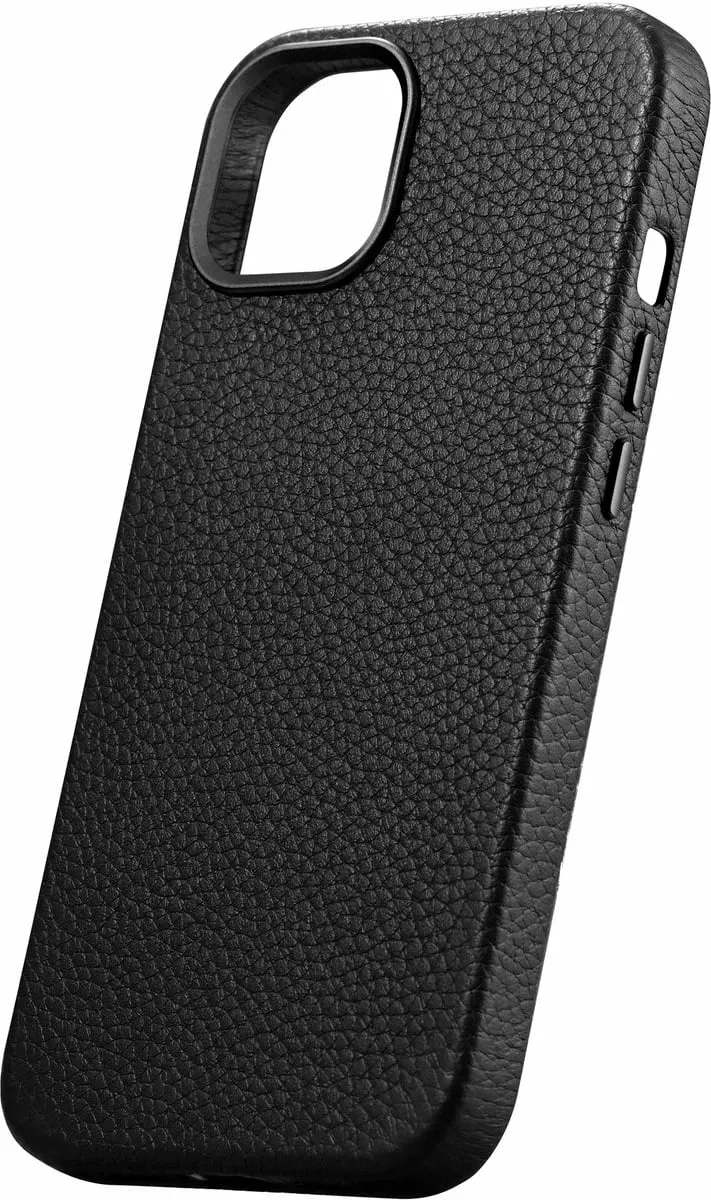 Mbështjellës iCarer Litchi Premium lëkurë për iPhone 14 Plus me MagSafe, i zi - 4