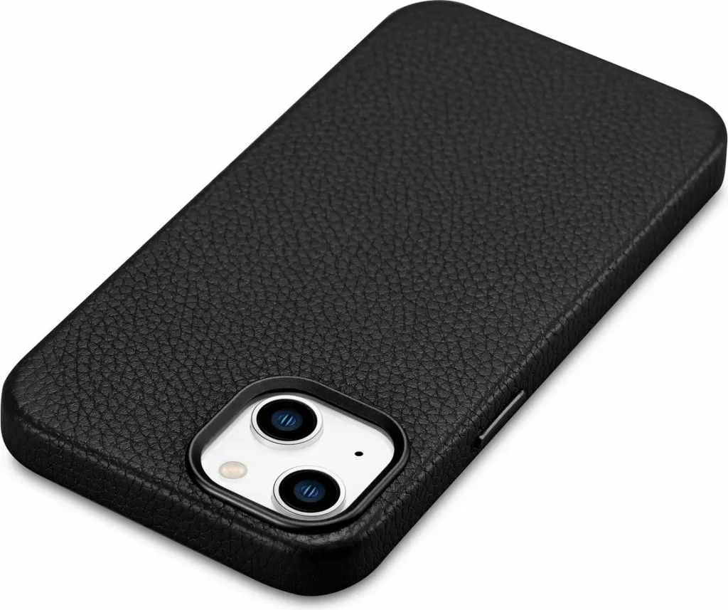 Mbështjellës iCarer Litchi Premium lëkurë për iPhone 14 Plus me MagSafe, i zi - 5