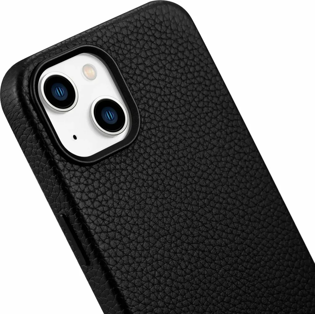 Mbështjellës iCarer Litchi Premium lëkurë për iPhone 14 Plus me MagSafe, i zi - 9