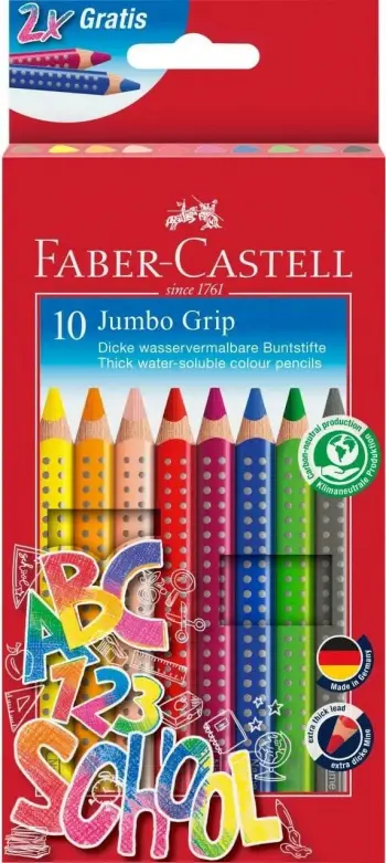 Set lapsa druri Faber-Castell 280922, 10 copë, shumëngjyrëshe, trekëndore