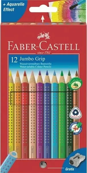 Set lapsa ngjyruese Faber-Castell Jumbo Grip 12 copë, multingjyrëshe