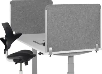 Panel anësor BakkerElkhuizen BNESSSLGY, për tavolinë, pet felt i ricikluar, gri e hapur