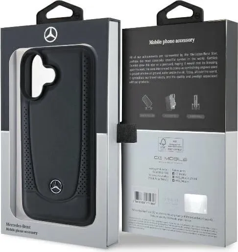 Mbështjellës Mercedes Leather Urban për iPhone 16 Plus, Lëkurë, E zezë - 2