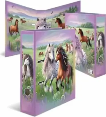 Dosje motivuese HERMA Horse World, A4, shpinë 70mm, shumëngjyrëshe