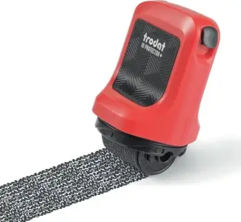 Roller për mbrojtje identiteti Trodat ID Protector+, me hapës kuti/letra, e kuqe, 50mm