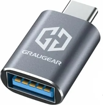 Adapter USB GrauGear USB 3.2 Gen2 Type-A në Type-C, 2 copë, gri - 1