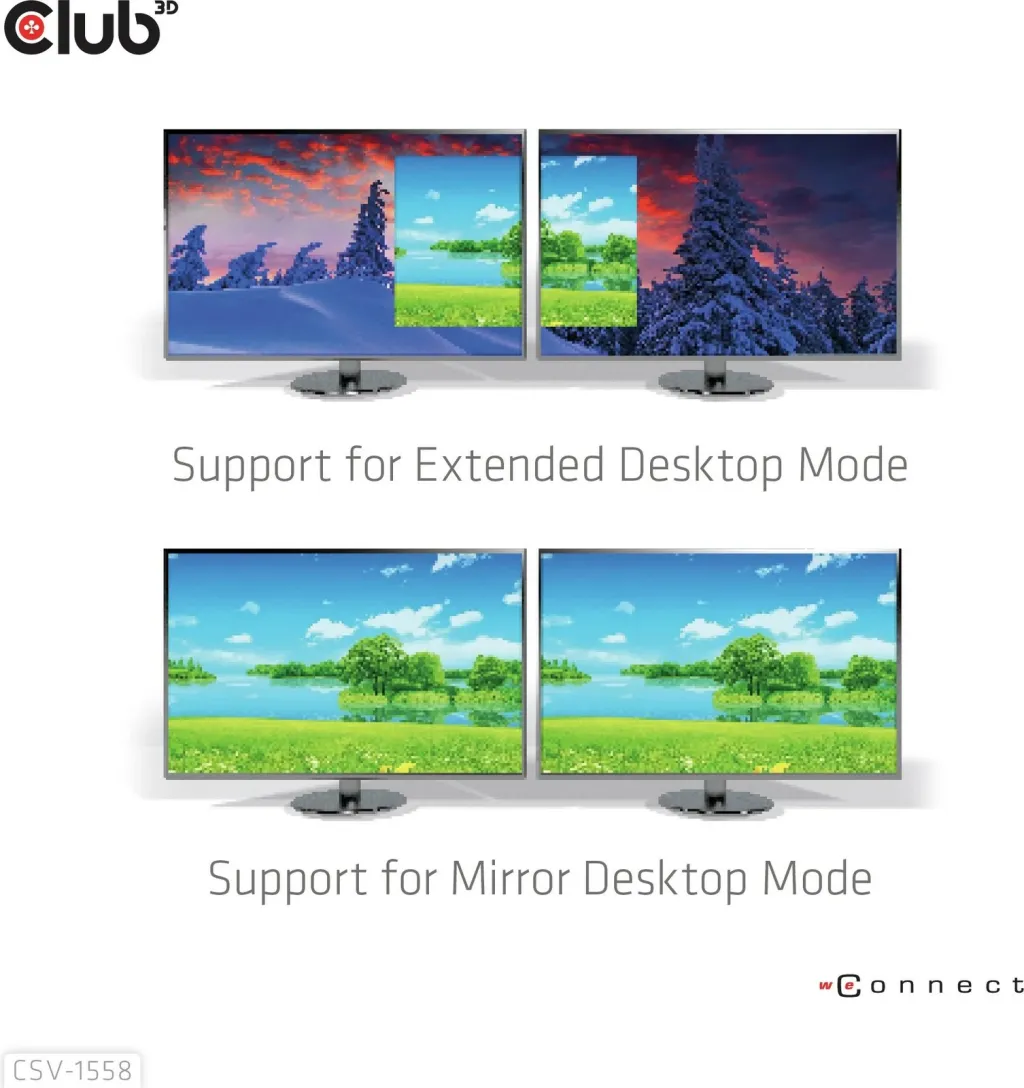 Adapter Club3D MST-Hub USB Type-C në 2x HDMI 4K60Hz + 100W PD, i zi - 4