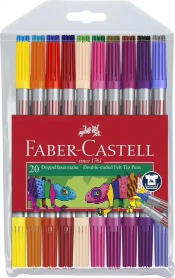 Marker me dy anë Faber-Castell 151119, felt tip, ngjyrë