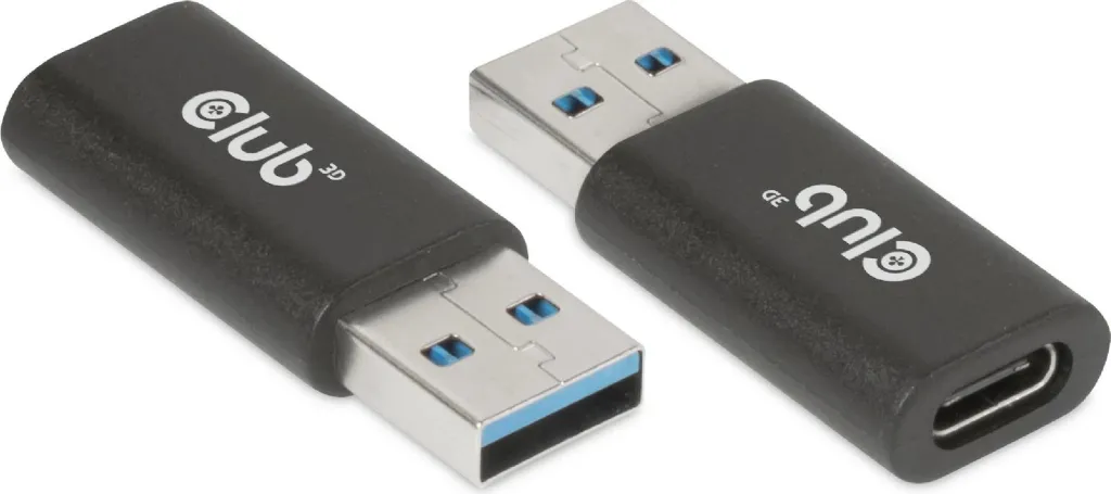 Adapter USB Club3D USB 3.2 Typ A në Typ C, i zi - 1