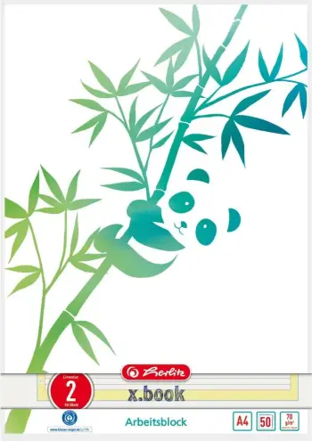 Letër e vijëzuar herlitz GREENline A4, 50 fletë, 70g, e bardhë/gjelbër