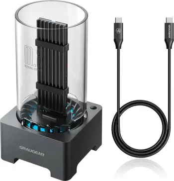 Docking station GrauGear USB 4.0 për M.2 PCIe Gen4x4 NVMe SSD, gri