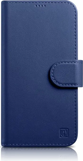 Mbështjellës iCarer Wallet Case 2in1 për iPhone 14 Pro Max, lëkurë, Anti-RFID, Kaltër