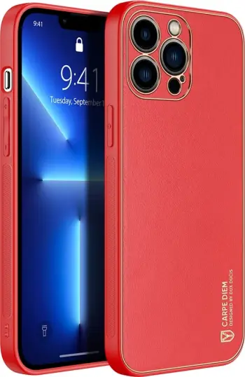 Mbështjellës Dux Ducis Yolo për iPhone 13 Pro Max, TPU+PU lëkurë, i kuq