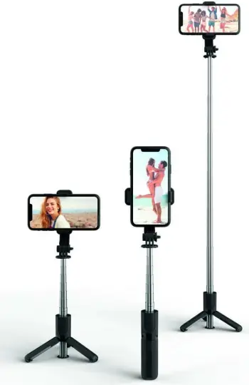 Stativ për celular 4smarts, Handy Stativ, Bluetooth, telekomandë wireless, i zi