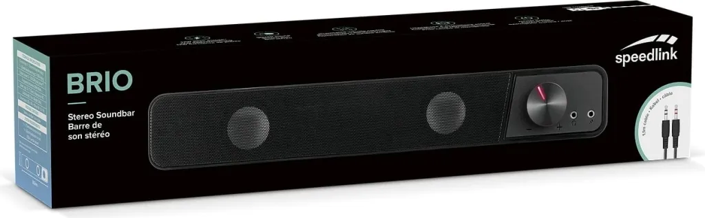 Soundbar Speedlink BRIO, 6 W, 2x5.08 cm, e zezë - 3