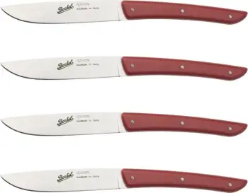Set thika steak Berkel 4 copë, çelik inox, dorezë e kuqe