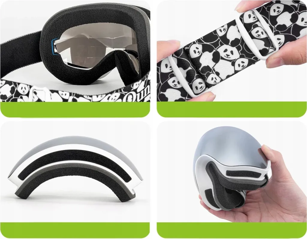 Syze ski Qunature Panda për fëmijë, e bardhë/e zezë - 5