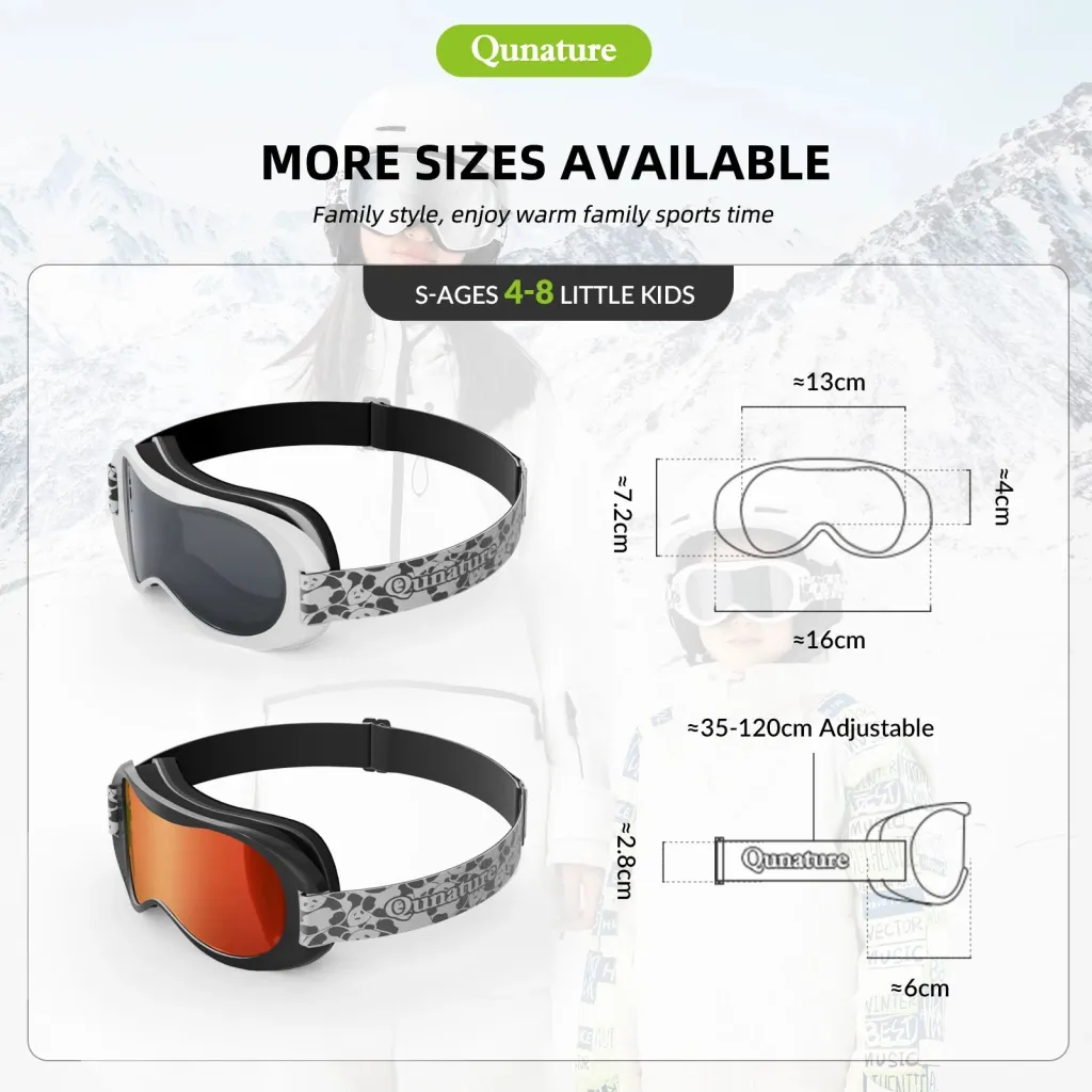 Syze ski Qunature Panda për fëmijë, e bardhë/e zezë - 6
