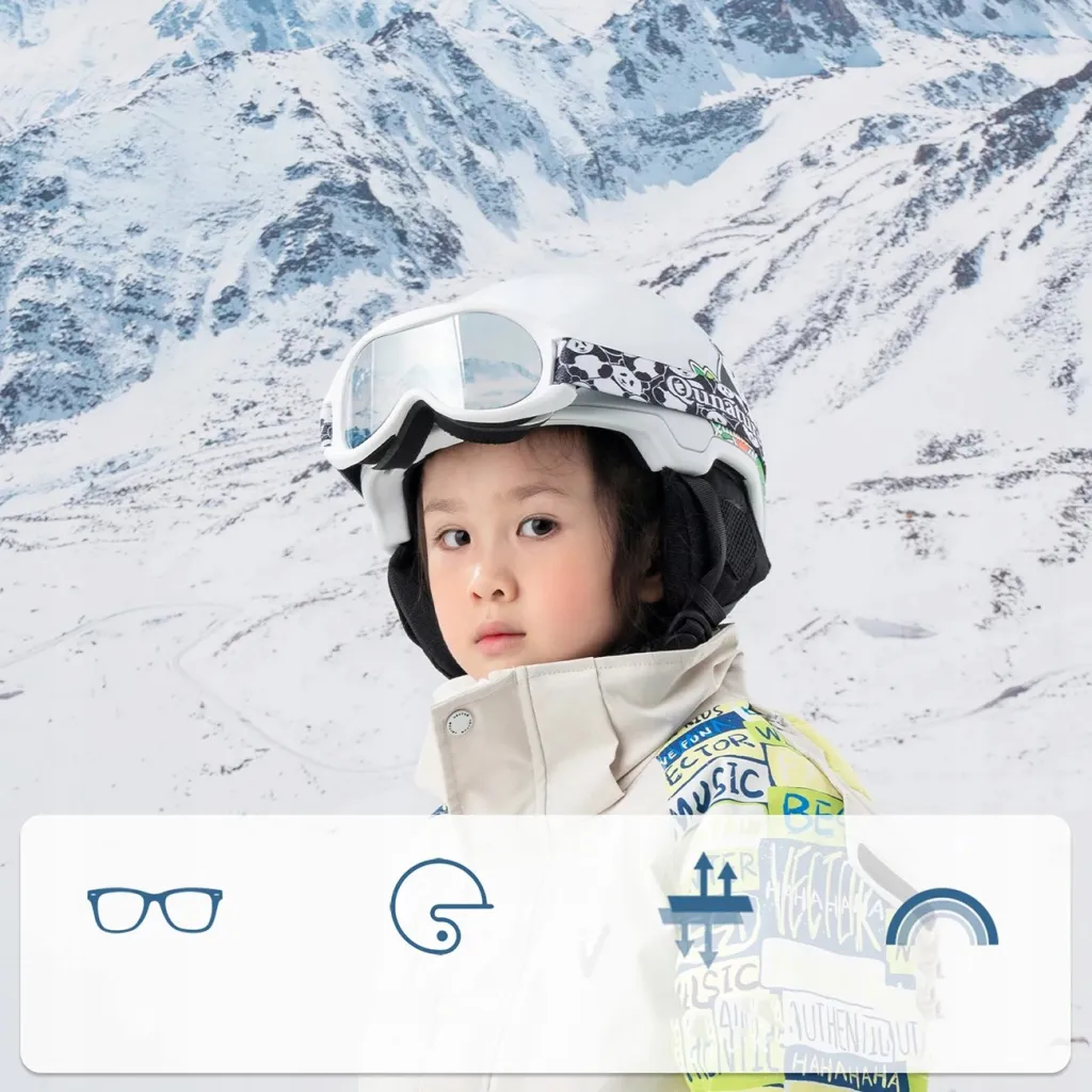 Syze ski Qunature Panda për fëmijë, e bardhë/e zezë - 7