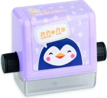 Rechenroller Trodat Plus Symbol Pinguin dizajn, për fëmijë, ngjyrë vjollcë