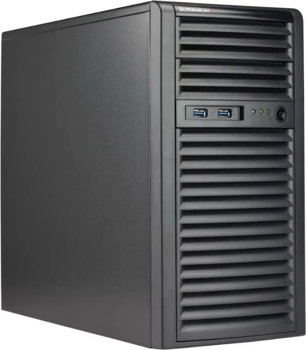 Kasë server Super Micro mid-tower, 4x3.5" HDD, 600W redundant, e zezë - 1