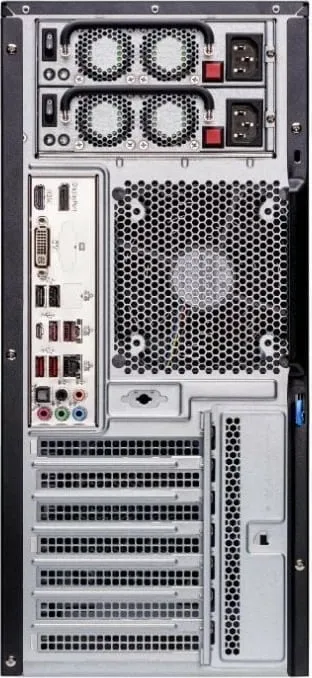Kasë server Super Micro mid-tower, 4x3.5" HDD, 600W redundant, e zezë - 2