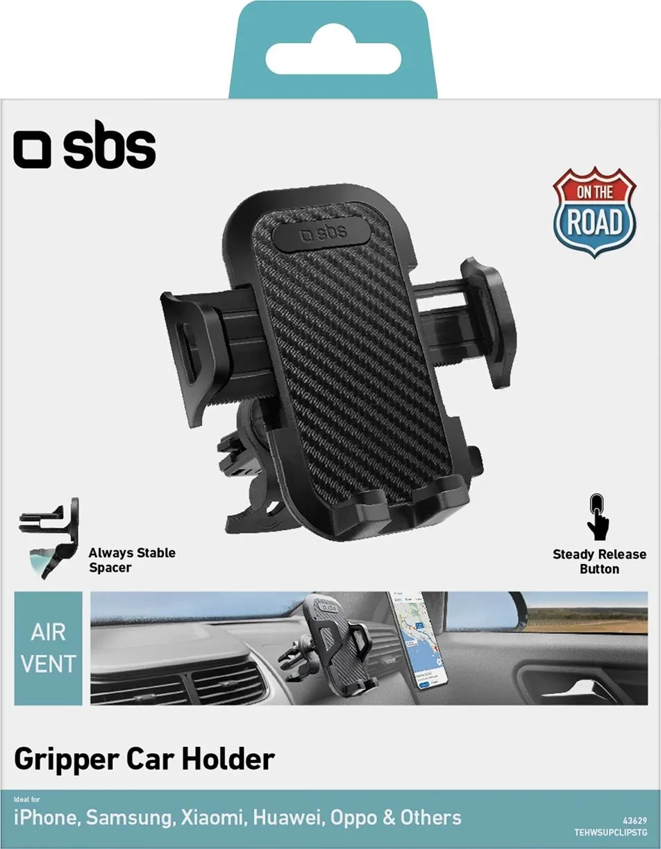 Mbajtës për celular SBS TEHWSUPCLIPSTG për grilë ajri, i zi - 3