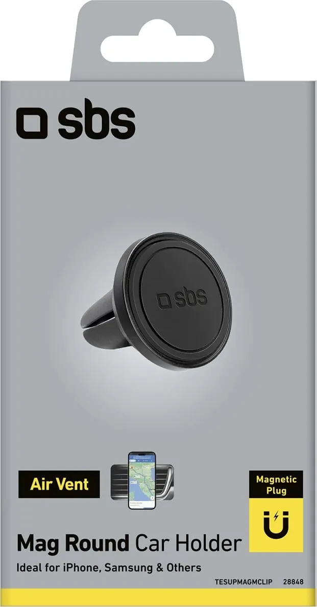 Mbajtës magnetik për celular SBS TESUPMAGMCLIP, për ventilator të makinës, i zi - 3