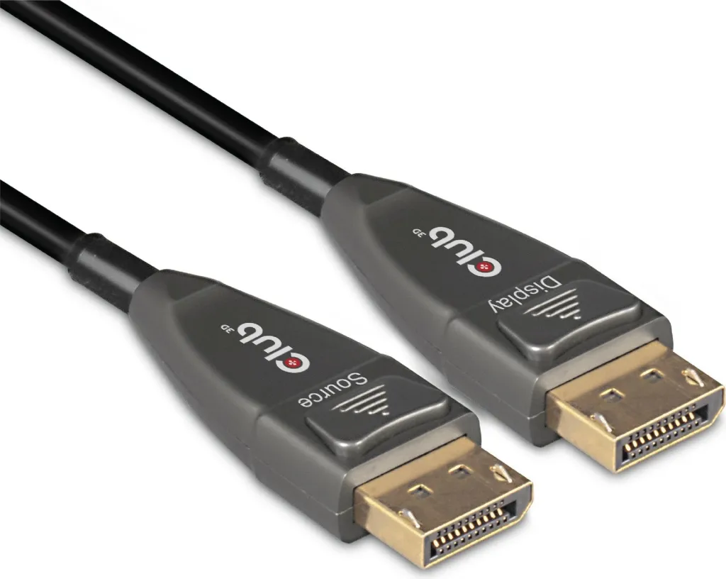 Kabllo DisplayPort Club3D 1.4, 20m, 4K120Hz, e zezë - 1