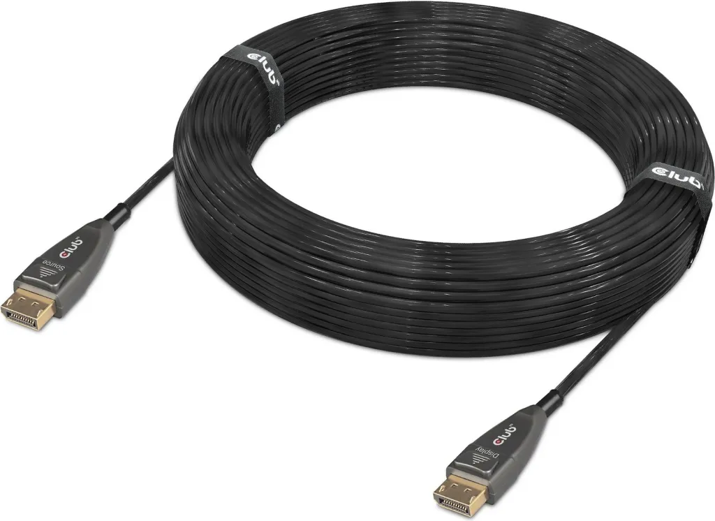 Kabllo DisplayPort Club3D 1.4, 20m, 4K120Hz, e zezë - 3