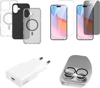 Mbështjellës 4smarts 541189, iPhone 16, i zi, gri, transparent, bardhë