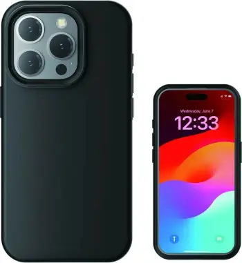 Mbështjellës silikon 4smarts për iPhone 15 Pro, MagSafe, i zi