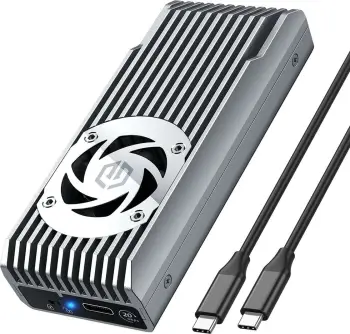 Kasë e jashtme GrauGear për SSD M.2 NVMe, USB 3.2 Gen 2x2, 20 Gbit/s, me ventilator, gri