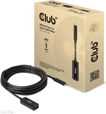 Kabllo USB Club3D USB 3.2 Type-C në Type-A 5m e zezë