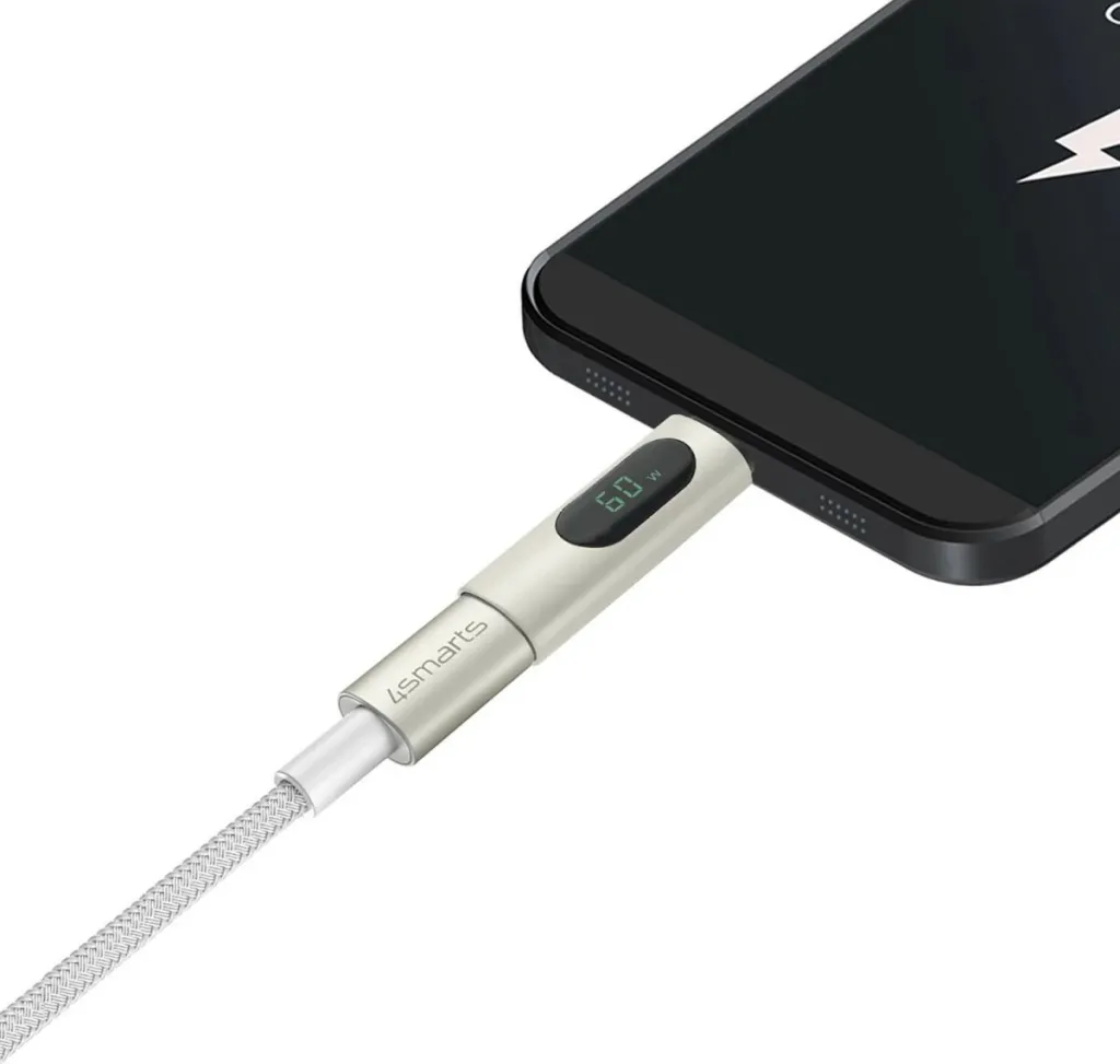 Kabllo USB-C 4smarts PremiumCord 3m, set 3 copë, 60W, najlon, e bardhë - 3