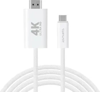 Kabëll USB-C në HDMI 4smarts 540955, 2 m, Bardhë
