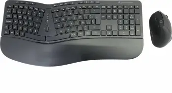 Set tastierë wireless Conceptronic, model ergo, layout spanjoll, me maus, e zezë