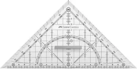 Trekëndësh gjeometrik FABER-CASTELL Grip 22cm, transparent - 1