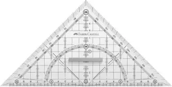 Trekëndësh gjeometrik FABER-CASTELL Grip 22cm, transparent