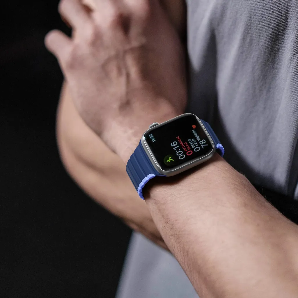 Rrip magnetik për Apple Watch Dux Ducis LD Version, 49/45/44/42mm, Kaltër - 6